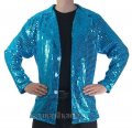 CJ051 Men's Turquoise Cabaret, Entertainers Sequin Dance Jacket