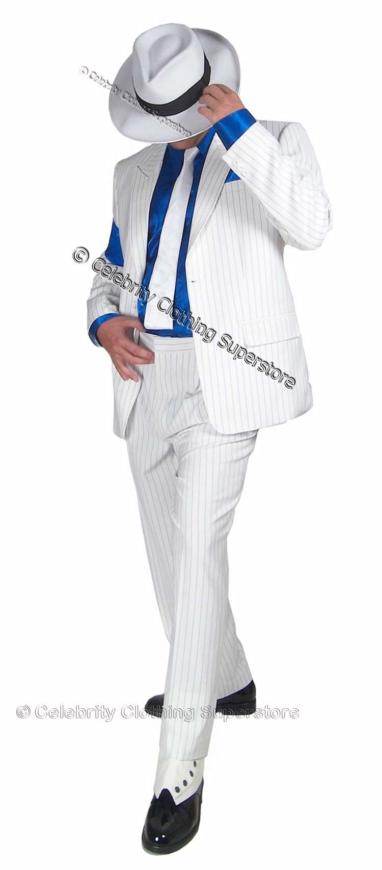 Michael Jackson Smooth Criminal White Suit Uniform Cosplay Concert Costume Men