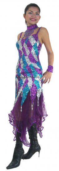 TM2062 Tailor Made Sequin Dance Dress - Click Image to Close