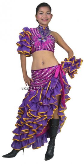 RM364 Sparkling ' Sequin Dance, Spanish Flamenco Costume, Dress - Click Image to Close