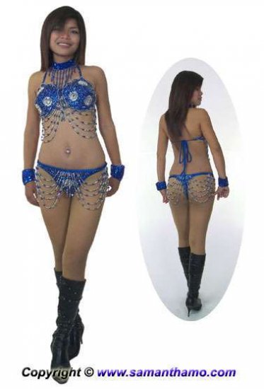 SGB10 Blue Sequin Showgirl Dance Bikini - Click Image to Close