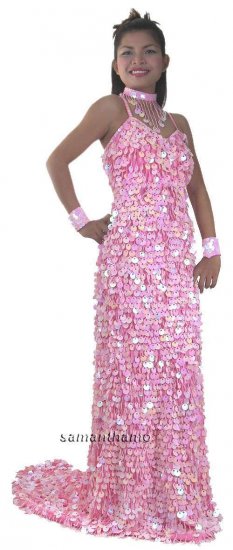 RM316 Sparkling ' Sequin Coin Dance, Occasion Costume, Gown - Click Image to Close