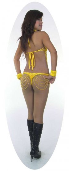 SGB09 Yellow Sequin Showgirl Dance Bikini - Click Image to Close