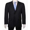Men's Black 2 Button Pinstriped Suit - Tailor Made In 7 Days!