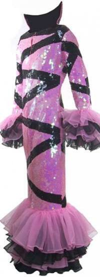 TM1999 TAILOR MADE Sparkling Sequin Cabaret RUFFLE Gown - Click Image to Close