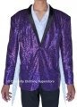 Men's Purple Entertainers Sequin Dance Jacket With White Tassels