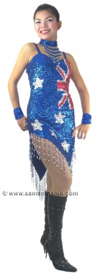 RMD706 Sparkling ' Sequin Dance, Australian Flag Dress - Click Image to Close