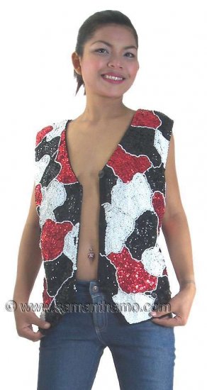 RMW318 Stage, Entertainers Sequin Waistcoat (XL) - Click Image to Close