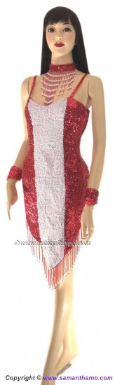SDW450 Tailor Made Sequin AUSTRIA FLAG Dance Dress - Click Image to Close