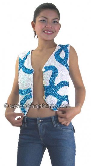 RMW304 Stage, Entertainers Sequin Waistcoat (M) - Click Image to Close