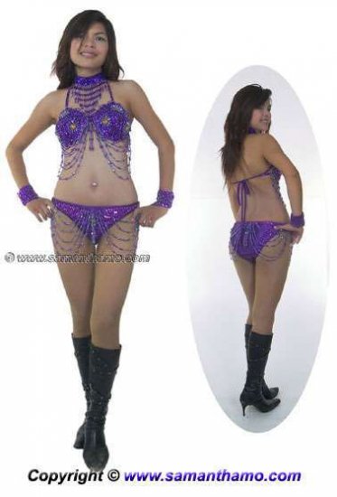 SGB04 Purple Sequin Showgirl Dance Bikini. - Click Image to Close