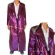 Custom Made Faux Patent Leather Purple Trench Coat With Stud