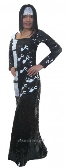 Sparkling Sequin Cabaret Evening PIANO Gown TM8007 - Click Image to Close