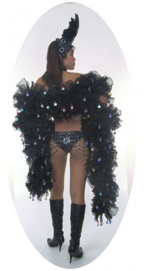 STC2049 VEGAS Showgirl Costume Headpiece & Huge Boa - Click Image to Close