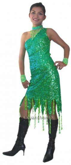RM301 Sparkling ' Sequin Dancing Competition Costume, Dress - Click Image to Close