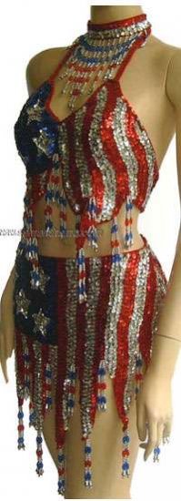SDW407 Tailor Made Sequin USA FLAG Dance Dress - Click Image to Close