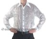 Men's Cabaret Stage Entertainers Silver Tinsel Dance Shirt