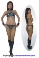 SGB03 Black Sequin Showgirl Dance Bikini.