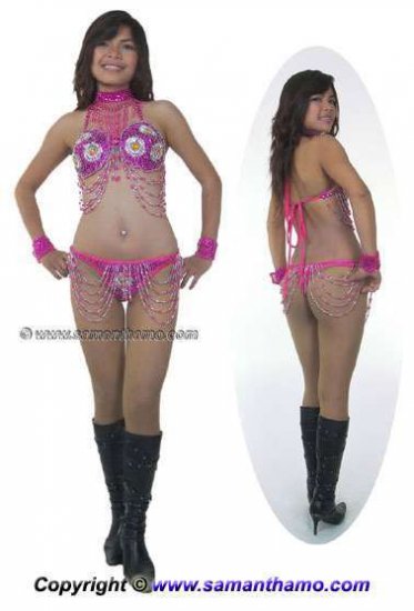 SGB06 Pink Sequin Showgirl Dance Bikini. - Click Image to Close