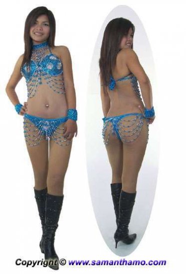 SGB05 Blue Sequin Showgirl Dance Bikini. - Click Image to Close