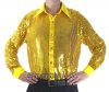 Yellow Men's Cabaret, Stage, Entertainers Sequin Dance Shirt
