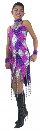 RM583 Sparkling ' Latin Sequin Dance, Occasion Costume, Dress - Click Image to Close