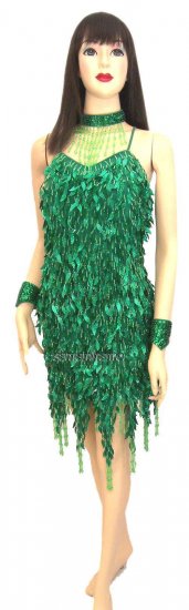 TM1052 Tailor Made Sequin Leaf Dance Dress - Click Image to Close