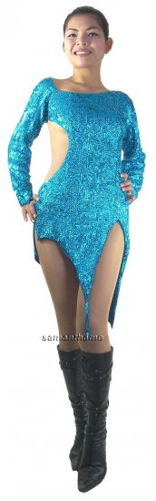 RM483 Sparkling ' Sequin Dancing Competition Costume, Dress - Click Image to Close