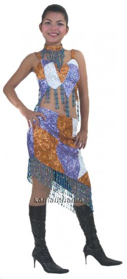 RM585 Sparkling ' Latin Sequin Dance, Occasion Costume, Dress - Click Image to Close