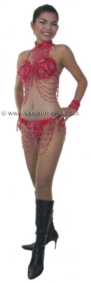 SGB11 Red Sequin Showgirl Dance Bikini - Click Image to Close