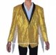 Men's Gold Entertainers Sequin Dance Jacket With Sliver Tassels
