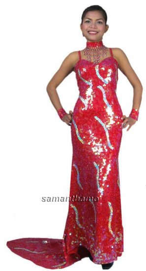 Sparkling Sequin Cabaret Evening Gown TM7004 - Click Image to Close