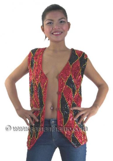 RMW333 Stage, Entertainers Sequin Waistcoat (XXL) - Click Image to Close