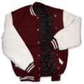 Maroon Wool / White Leather Varsity Letterman Jacket