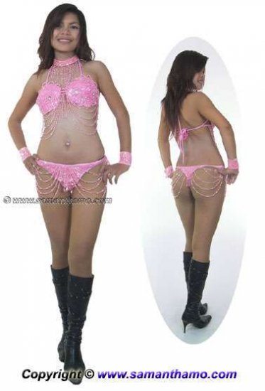 SGB0 Pink Sequin Showgirl Dance Bikini. - Click Image to Close