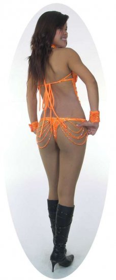 SGB07 Orange Sequin Showgirl Dance Bikini. - Click Image to Close