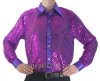 Purple Men's Cabaret, Stage, Entertainers Sequin Dance Shirt