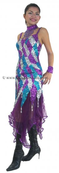 CT528 Sparkling ' Full Sequin Dance, Drag Costume, Gown, Dress - Click Image to Close