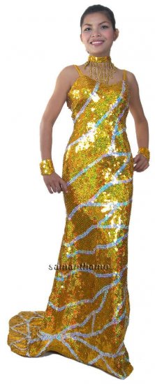 CT538 Sparkling ' Latin Sequin Dance, Occasion Costume, Gown - Click Image to Close