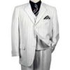 Men's White 3 Piece Pinstriped Suit - Tailor Made In 7 Days!