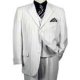 Men's White 3 Piece Pinstriped Suit - Tailor Made 7 - 10 Days!
