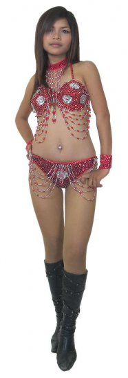 SGB08 Red Sequin Showgirl Dance Bikini. - Click Image to Close