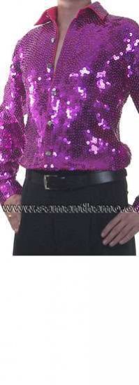 MEN'S LATIN Entertainers FULLY SEQUIN Shirt - Click Image to Close