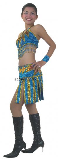 RM521 2 Piece Sparkling ' Sequin Dancing Competition Costume - Click Image to Close