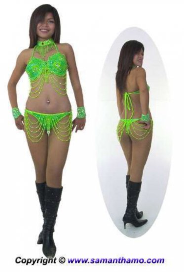 SGB02 Green Sequin Showgirl Dance Bikini. - Click Image to Close