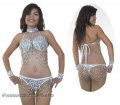SGB01 Silver Sequin Showgirl Dance Bikini.