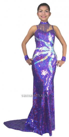 Sparkling Sequin Cabaret Evening Gown TM7005 - Click Image to Close