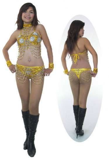 Gold Sequin Showgirl SEXY Lap Dance Bikini - Click Image to Close