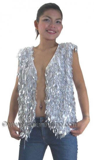 RMW320 Stage, Entertainers Sequin Waistcoat (XL) - Click Image to Close