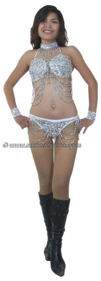 SGB01 Silver Sequin Showgirl Dance Bikini. - Click Image to Close